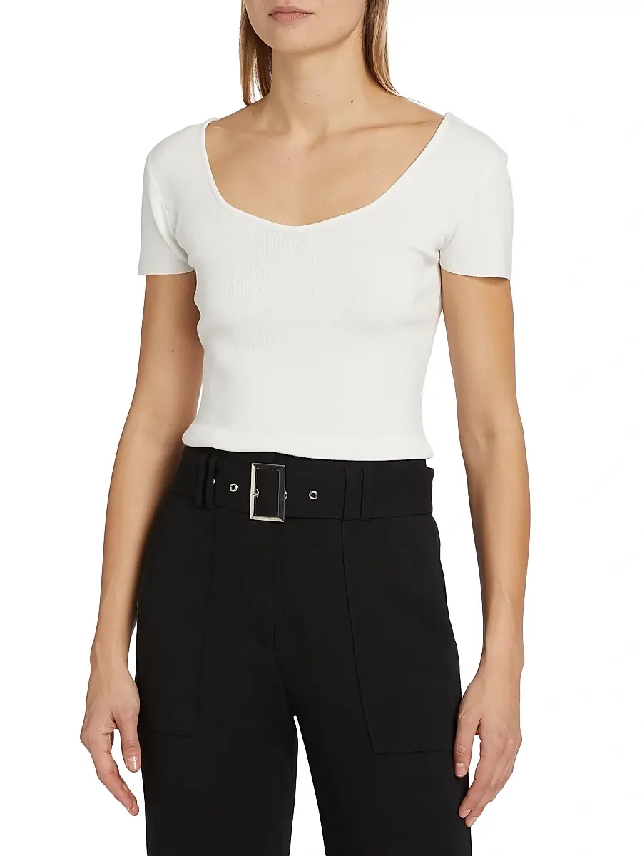 Elie Tahari Women's The Valentina Rib-Knit Top | Thumbnail 3 Elie Tahari Women's The Valentina Rib-Knit Top | Thumbnail 3