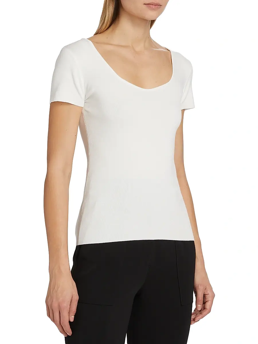 Elie Tahari Women's The Valentina Rib-Knit Top | Thumbnail 4 Elie Tahari Women's The Valentina Rib-Knit Top | Thumbnail 4