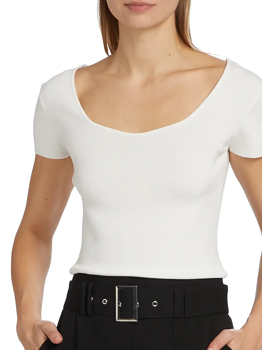 Elie Tahari Women's The Valentina Rib-Knit Top | Thumbnail 6 Elie Tahari Women's The Valentina Rib-Knit Top | Thumbnail 6