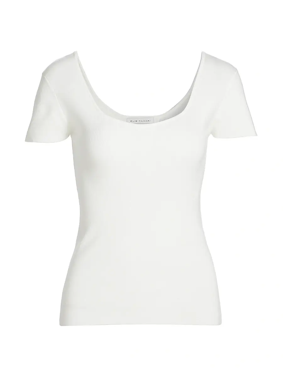 Elie Tahari Women's The Valentina Rib-Knit Top