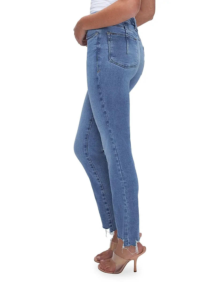 GOOD AMERICAN Women's Good Legs High-Rise Stretch Straight Ankle Jeans | Thumbnail 4 GOOD AMERICAN Women's Good Legs High-Rise Stretch Straight Ankle Jeans | Thumbnail 4