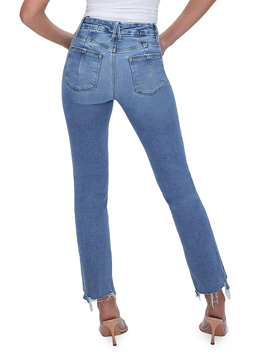 GOOD AMERICAN Women's Good Legs High-Rise Stretch Straight Ankle Jeans | Thumbnail 5 GOOD AMERICAN Women's Good Legs High-Rise Stretch Straight Ankle Jeans | Thumbnail 5