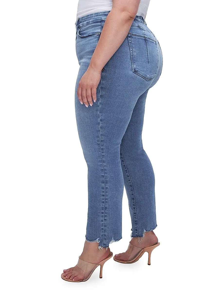 GOOD AMERICAN Women's Good Legs High-Rise Stretch Straight Ankle Jeans | Thumbnail 7 GOOD AMERICAN Women's Good Legs High-Rise Stretch Straight Ankle Jeans | Thumbnail 7