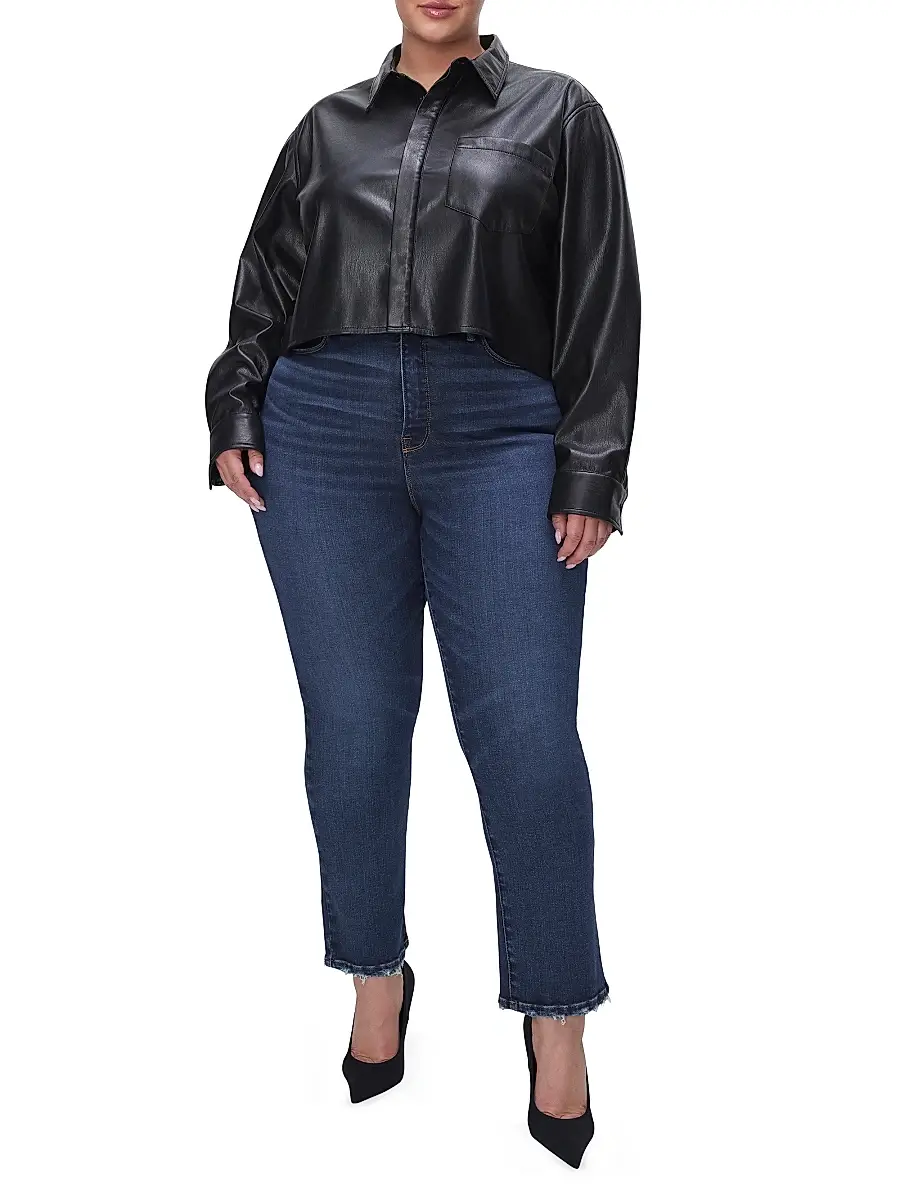 GOOD AMERICAN Women's Good Legs Straight Jeans | Thumbnail 3 GOOD AMERICAN Women's Good Legs Straight Jeans | Thumbnail 3