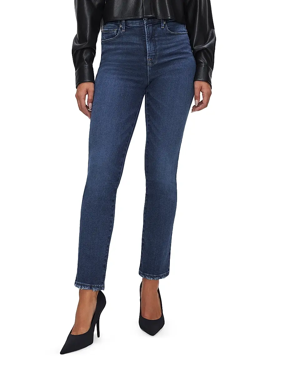 GOOD AMERICAN Women's Good Legs Straight Jeans | Thumbnail 4 GOOD AMERICAN Women's Good Legs Straight Jeans | Thumbnail 4