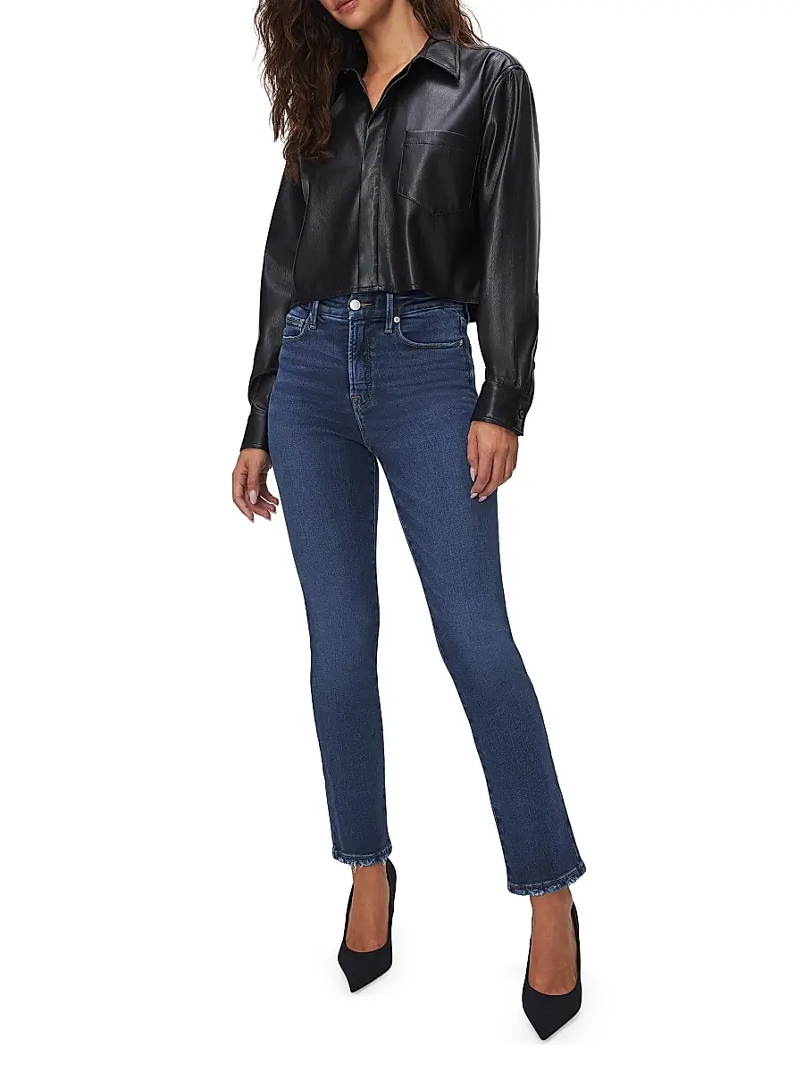 Good American Women's Good Legs Straight Jeans - Indigo | Image 1 Good American Women's Good Legs Straight Jeans - Indigo | Image 1