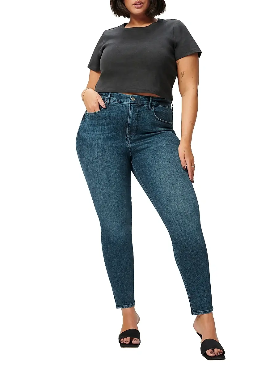GOOD AMERICAN Women's Good Legs Stretch Skinny Crop Jeans | Thumbnail 3 GOOD AMERICAN Women's Good Legs Stretch Skinny Crop Jeans | Thumbnail 3