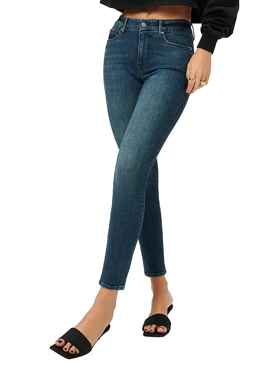 GOOD AMERICAN Women's Good Legs Stretch Skinny Crop Jeans | Thumbnail 4 GOOD AMERICAN Women's Good Legs Stretch Skinny Crop Jeans | Thumbnail 4