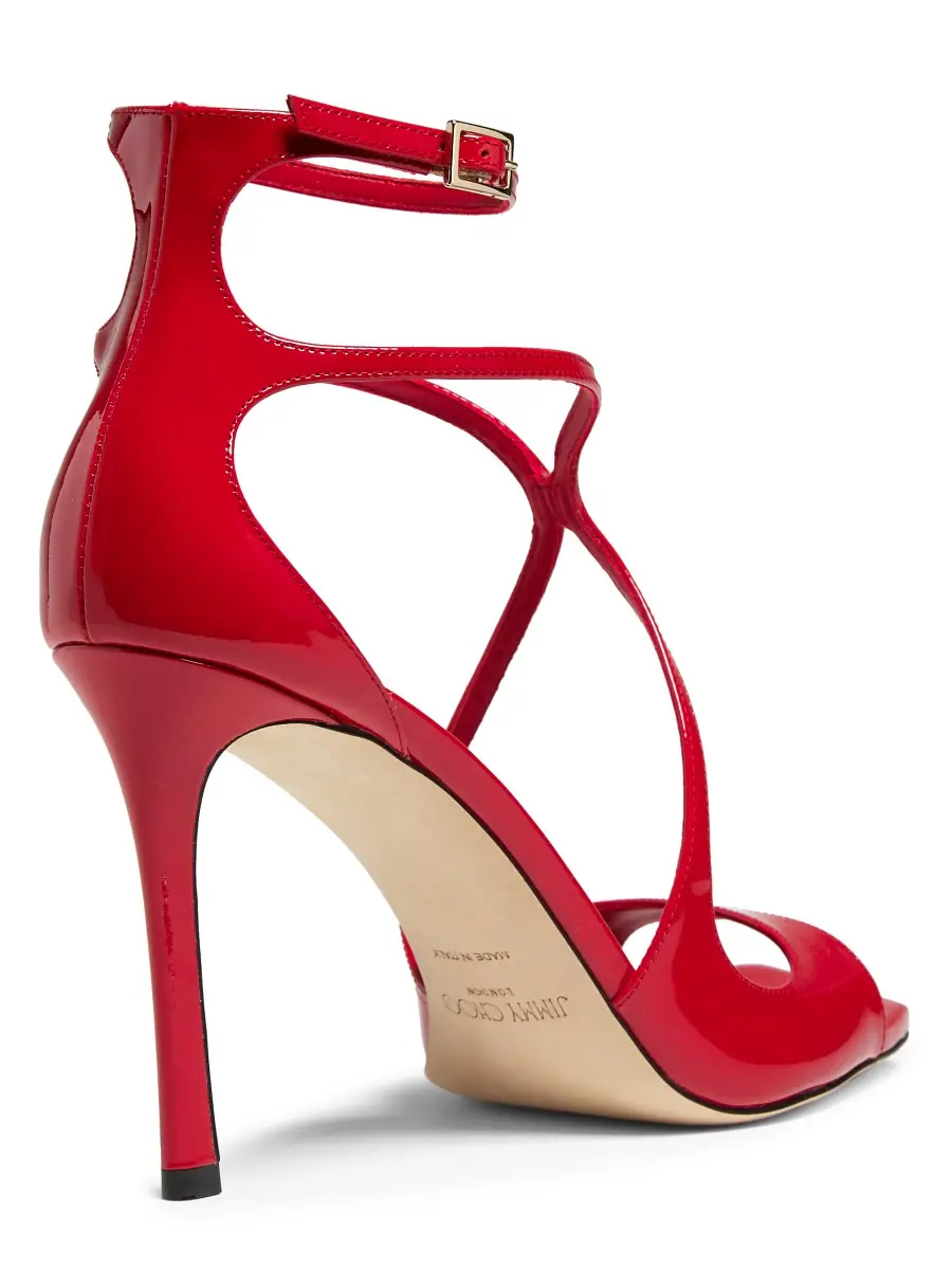 Jimmy Choo Women's Azia 95MM Patent Leather Sandals - Postbox Red | Thumbnail 2 Jimmy Choo Women's Azia 95MM Patent Leather Sandals - Postbox Red | Thumbnail 2