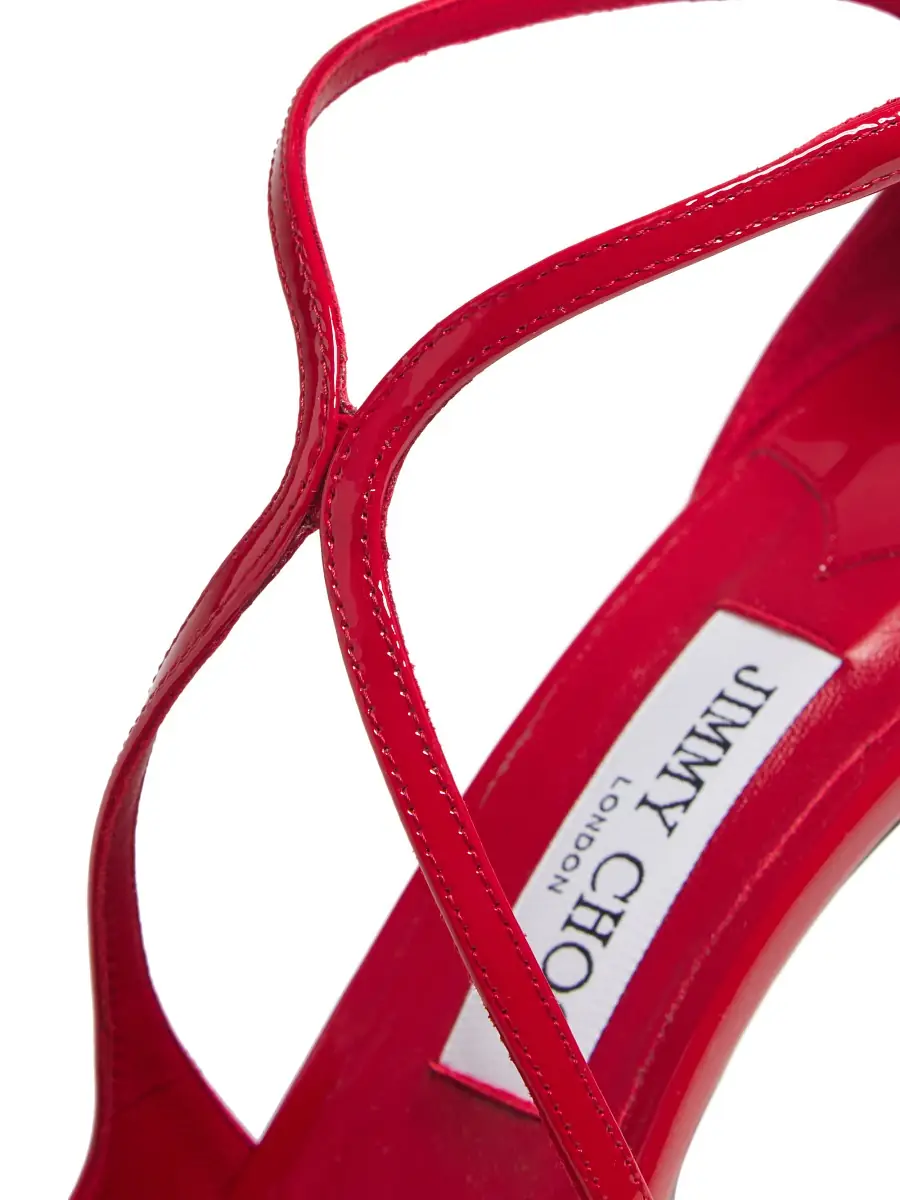 Jimmy Choo Women's Azia 95MM Patent Leather Sandals - Postbox Red | Thumbnail 4 Jimmy Choo Women's Azia 95MM Patent Leather Sandals - Postbox Red | Thumbnail 4