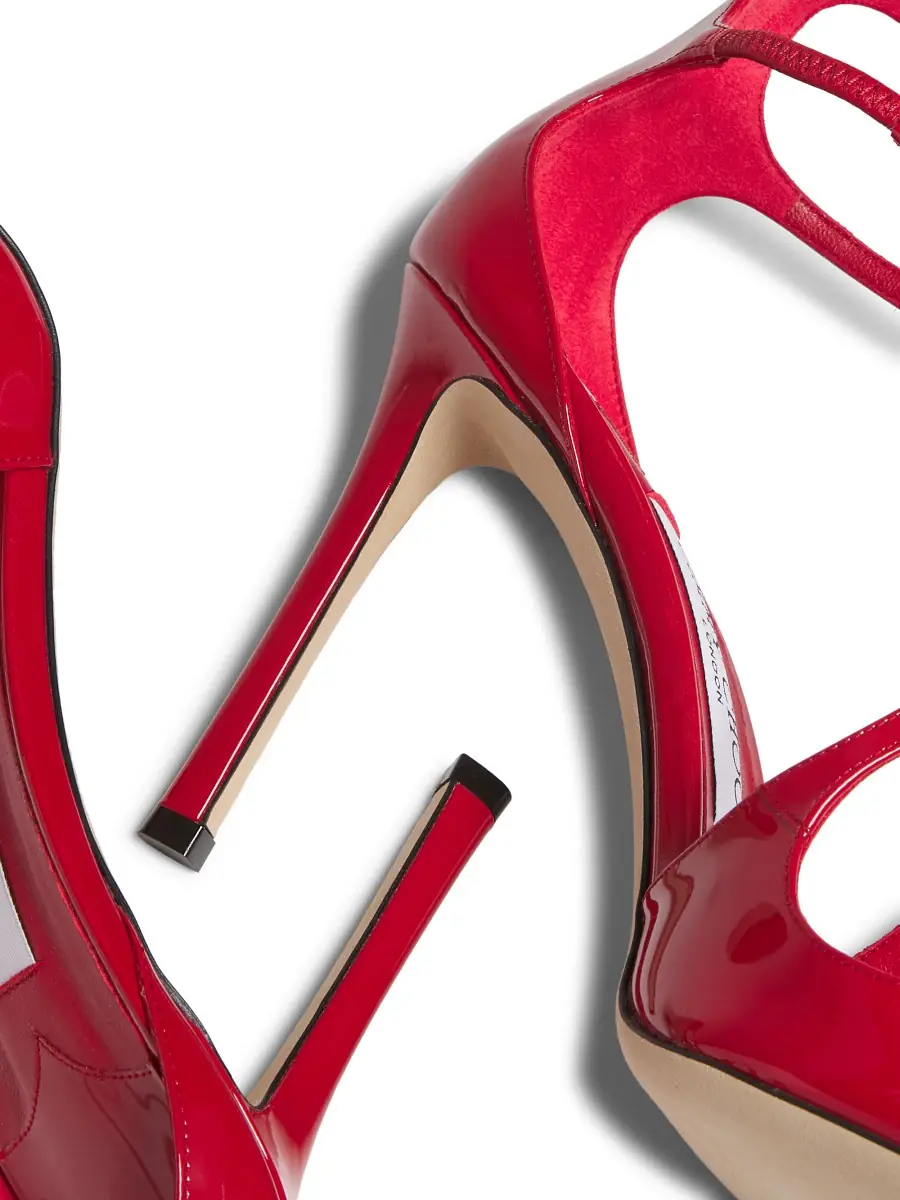 Jimmy Choo Women's Azia 95MM Patent Leather Sandals - Postbox Red | Thumbnail 5 Jimmy Choo Women's Azia 95MM Patent Leather Sandals - Postbox Red | Thumbnail 5