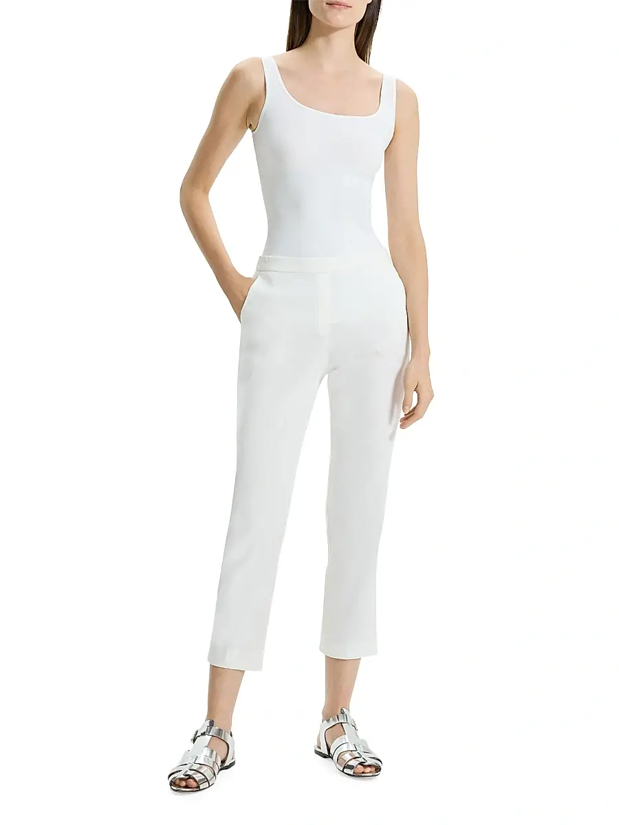 Theory Women's Linen-Blend Slim-Fit Pants | Thumbnail 2