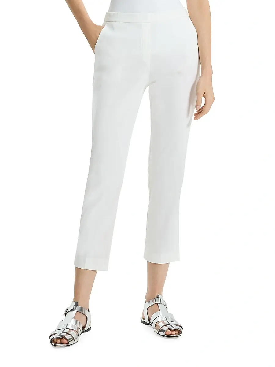 Theory Women's Linen-Blend Slim-Fit Pants | Thumbnail 3