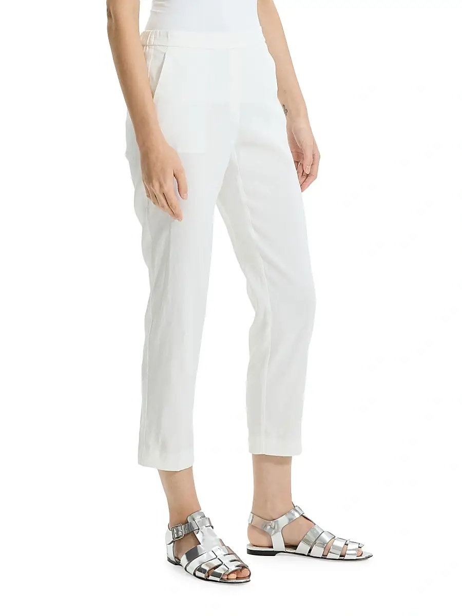 Theory Women's Linen-Blend Slim-Fit Pants | Thumbnail 4