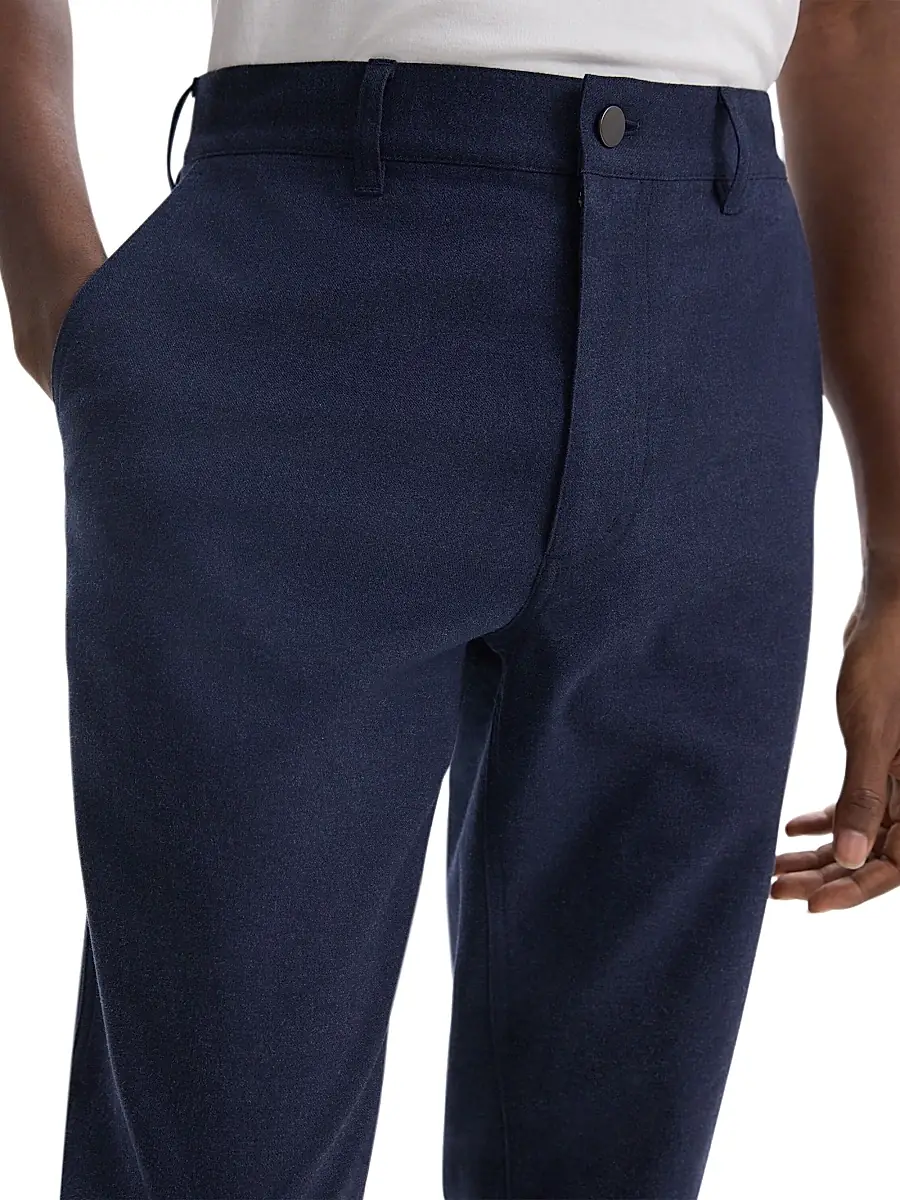 Theory Men's Rhodes Cotton-Twill Straight-Leg Pants - Baltic Melange | Thumbnail 5 Theory Men's Rhodes Cotton-Twill Straight-Leg Pants - Baltic Melange | Thumbnail 5