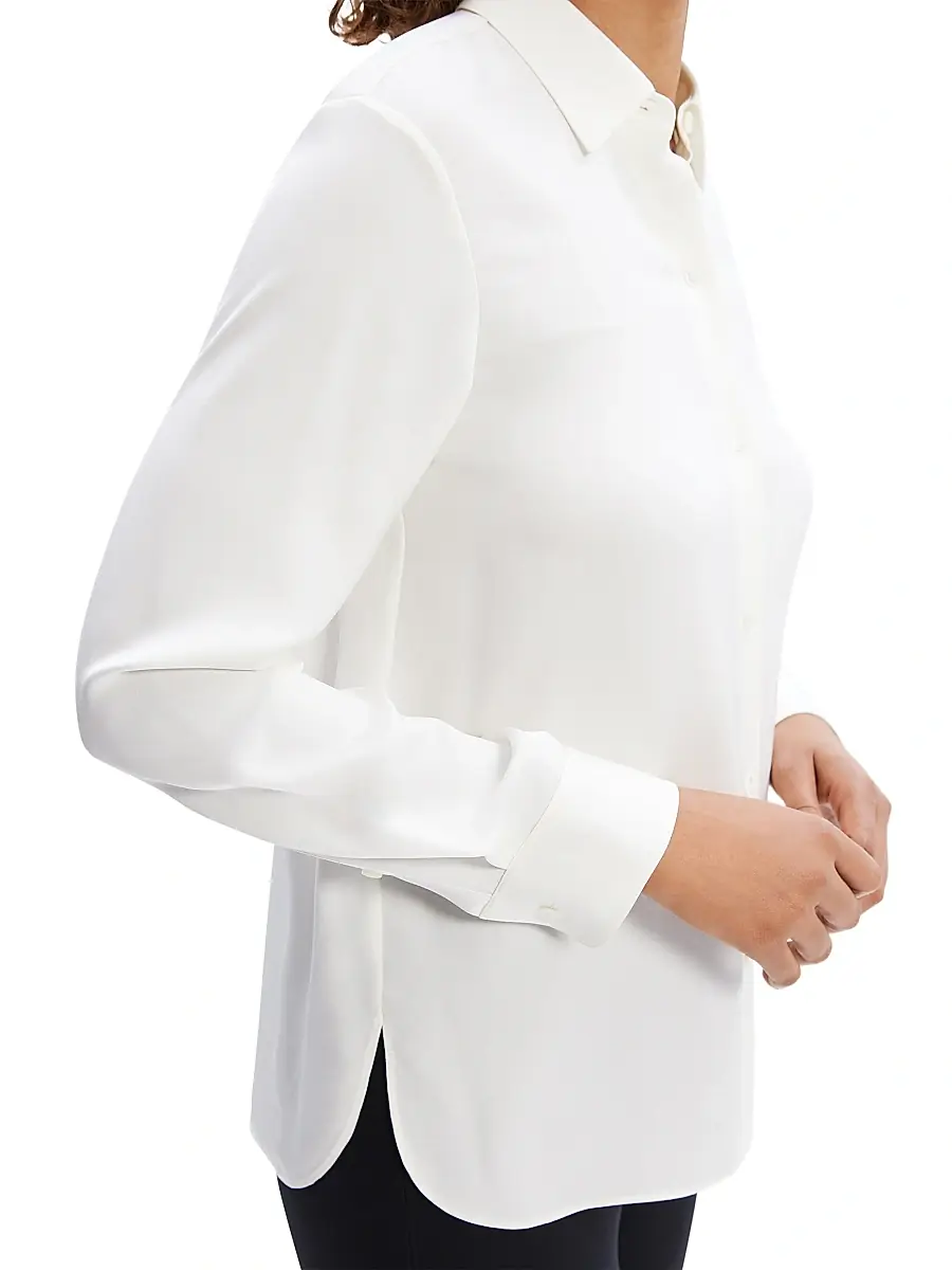 Theory Women's Straight Silk Button-Front Shirt | Thumbnail 6