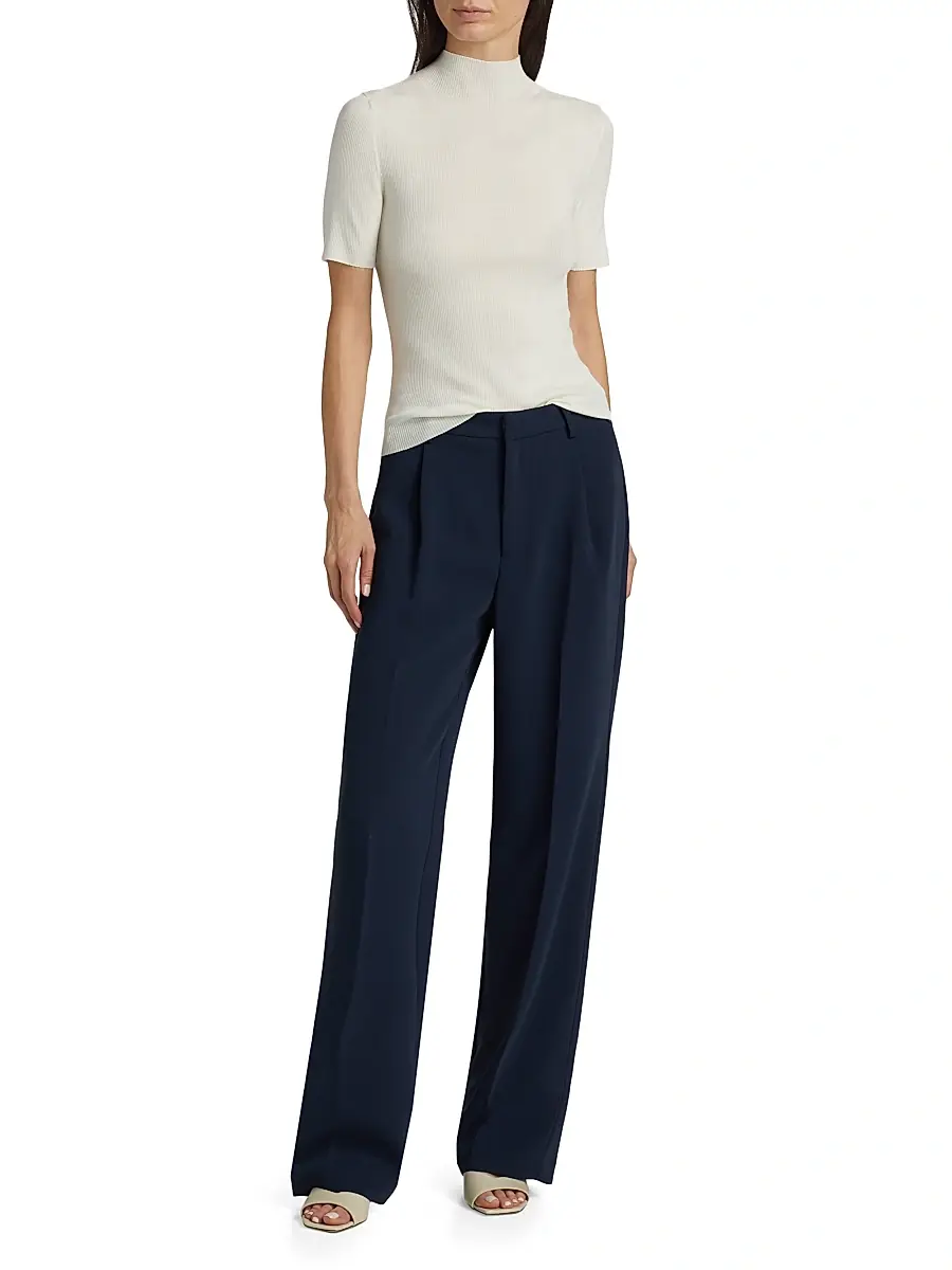 Theory Women's Leenda Merino Wool Short-Sleeve Sweater | Thumbnail 2 Theory Women's Leenda Merino Wool Short-Sleeve Sweater | Thumbnail 2