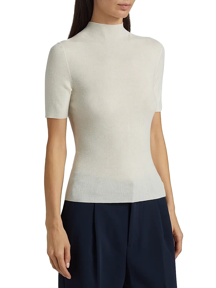 Theory Women's Leenda Merino Wool Short-Sleeve Sweater | Thumbnail 4 Theory Women's Leenda Merino Wool Short-Sleeve Sweater | Thumbnail 4