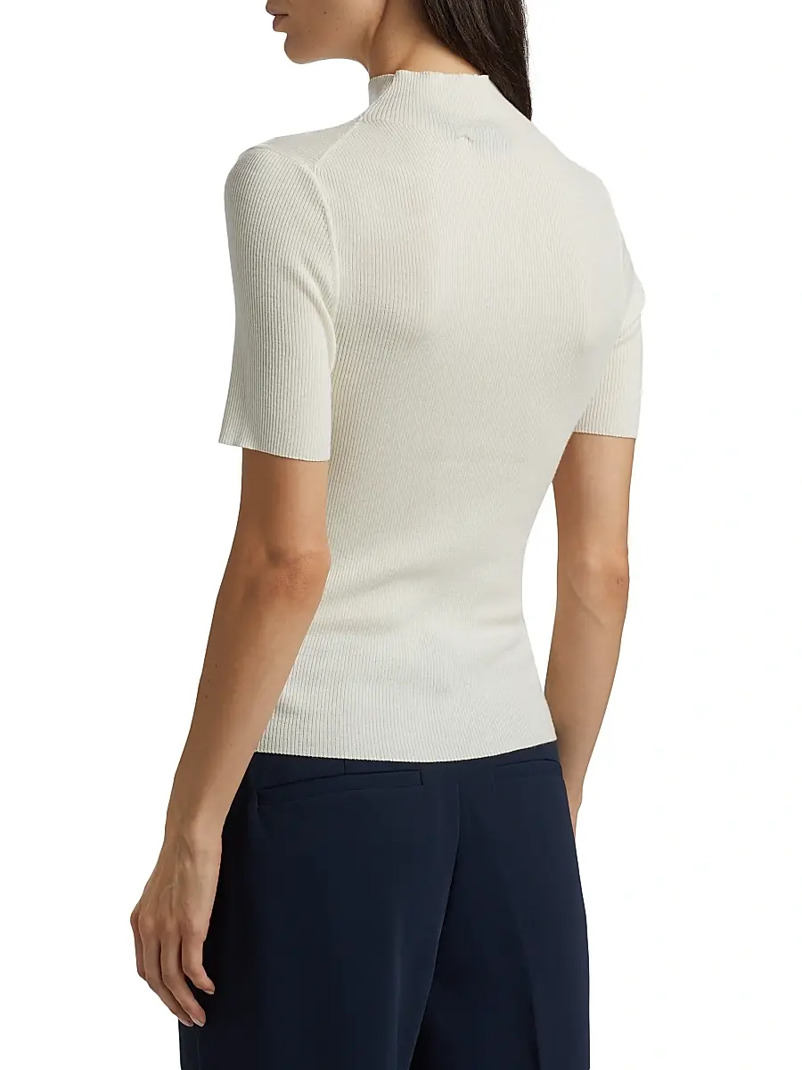 Theory Women's Leenda Merino Wool Short-Sleeve Sweater | Thumbnail 5 Theory Women's Leenda Merino Wool Short-Sleeve Sweater | Thumbnail 5