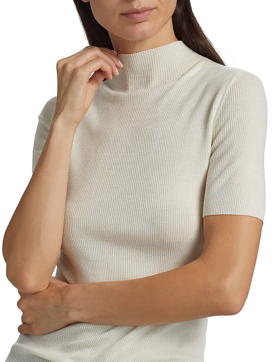 Theory Women's Leenda Merino Wool Short-Sleeve Sweater | Thumbnail 6 Theory Women's Leenda Merino Wool Short-Sleeve Sweater | Thumbnail 6