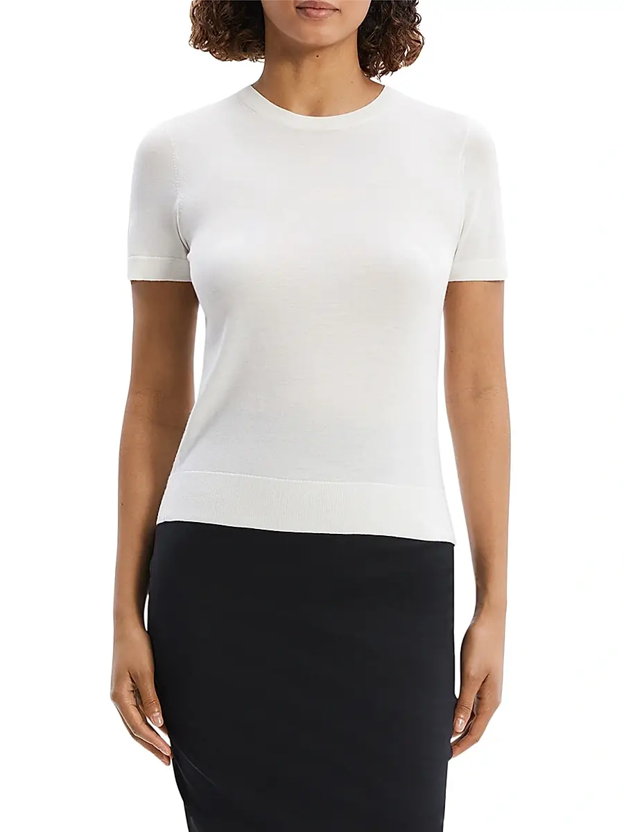 Theory Women's Basic Merino Wool T-Shirt | Thumbnail 3