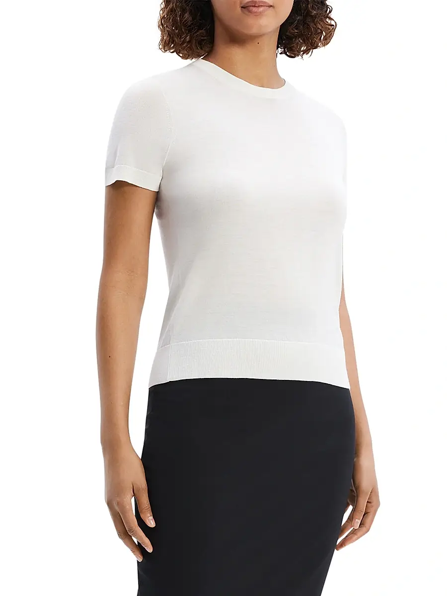 Theory Women's Basic Merino Wool T-Shirt | Thumbnail 4