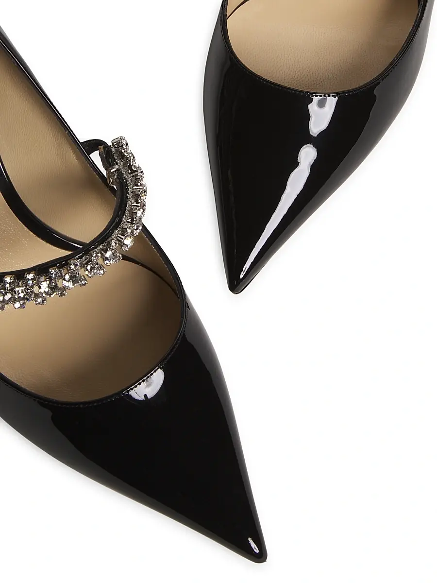 Jimmy Choo Women's Bing 65MM Crystal-Embellished Patent Leather Pumps - Black | Thumbnail 6 Jimmy Choo Women's Bing 65MM Crystal-Embellished Patent Leather Pumps - Black | Thumbnail 6