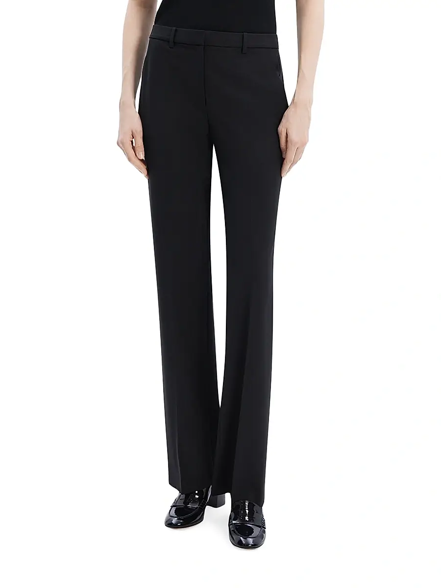 Theory Women's Stretch Wool Straight Full-Length Trousers | Thumbnail 3 Theory Women's Stretch Wool Straight Full-Length Trousers | Thumbnail 3