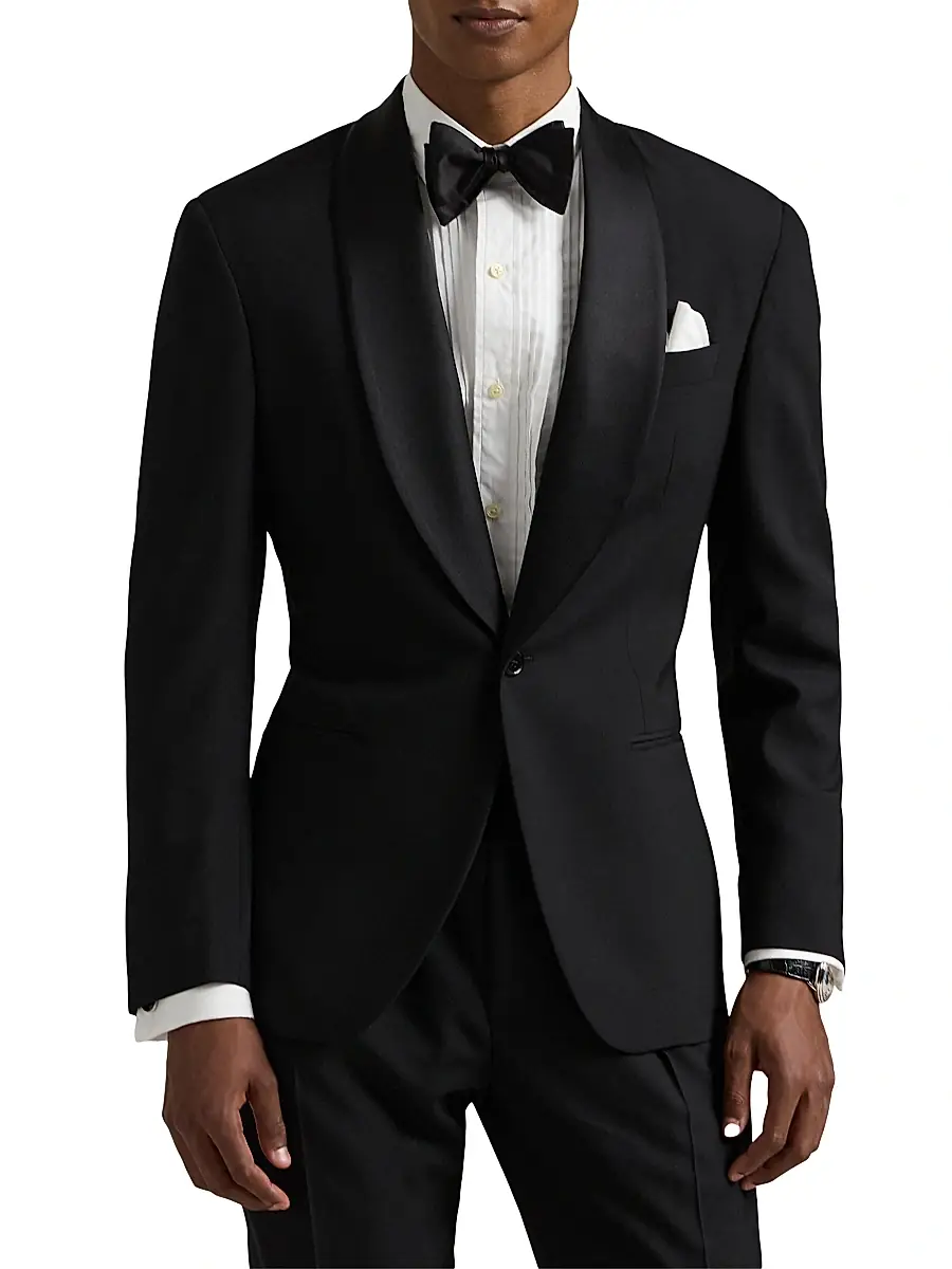 Polo Ralph Lauren Men's Barathea Satin & Wool Tuxedo - Black | Thumbnail 3 Polo Ralph Lauren Men's Barathea Satin & Wool Tuxedo - Black | Thumbnail 3