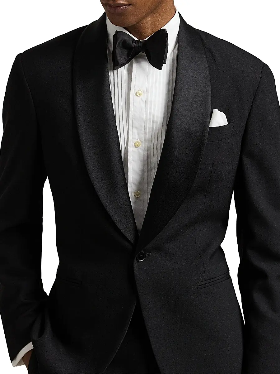 Polo Ralph Lauren Men's Barathea Satin & Wool Tuxedo - Black | Thumbnail 7 Polo Ralph Lauren Men's Barathea Satin & Wool Tuxedo - Black | Thumbnail 7