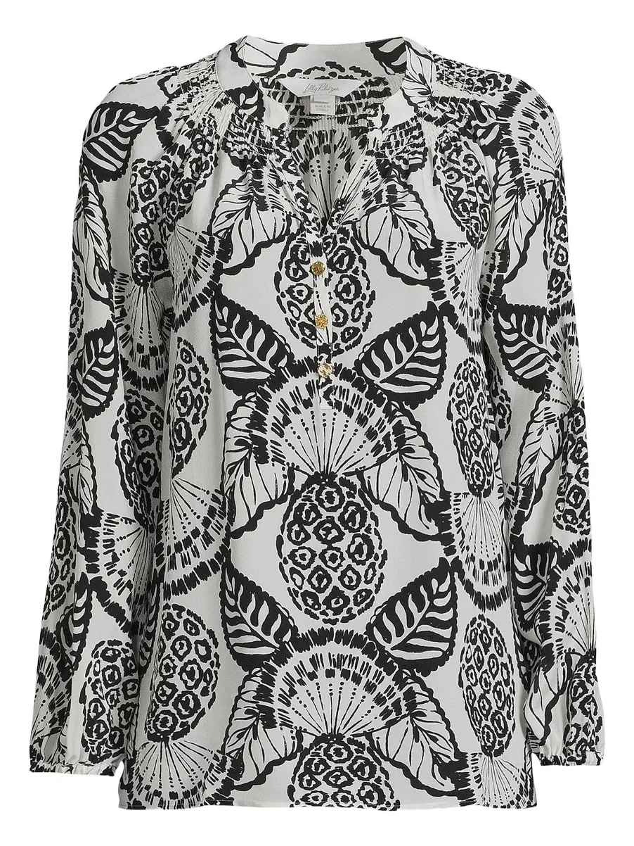 Women's Elsa Silk Print Top Women's Elsa Silk Print Top