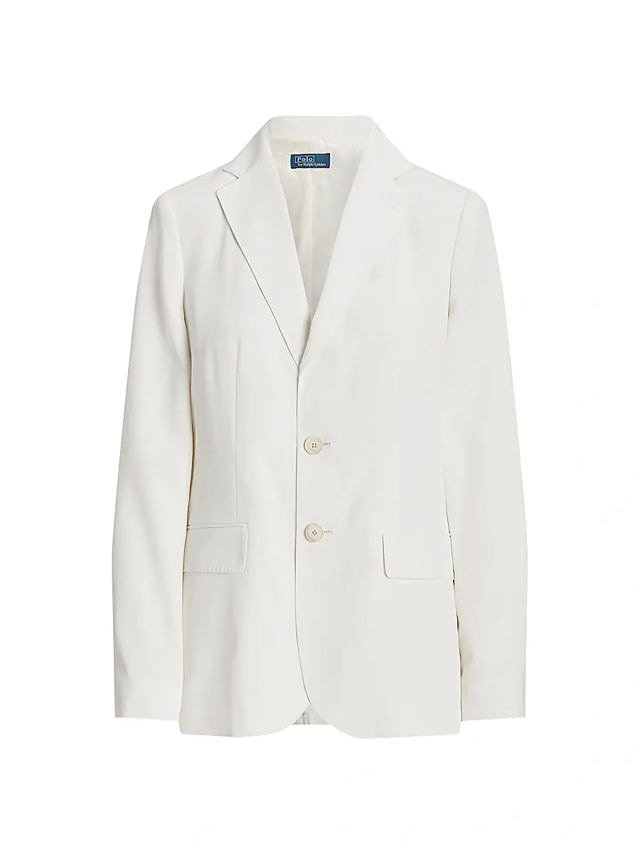 Polo Ralph Lauren Women's Tailored Satin Blazer - Clubhouse Cream | Image 1 Polo Ralph Lauren Women's Tailored Satin Blazer - Clubhouse Cream | Image 1