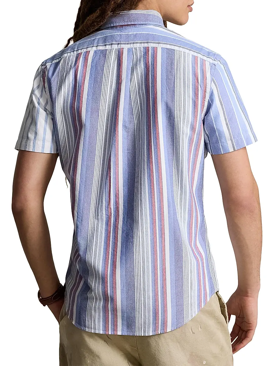 Polo Ralph Lauren Men's Colorblocked Stripe Oxford Short-Sleeve Sport Shirt | Thumbnail 4