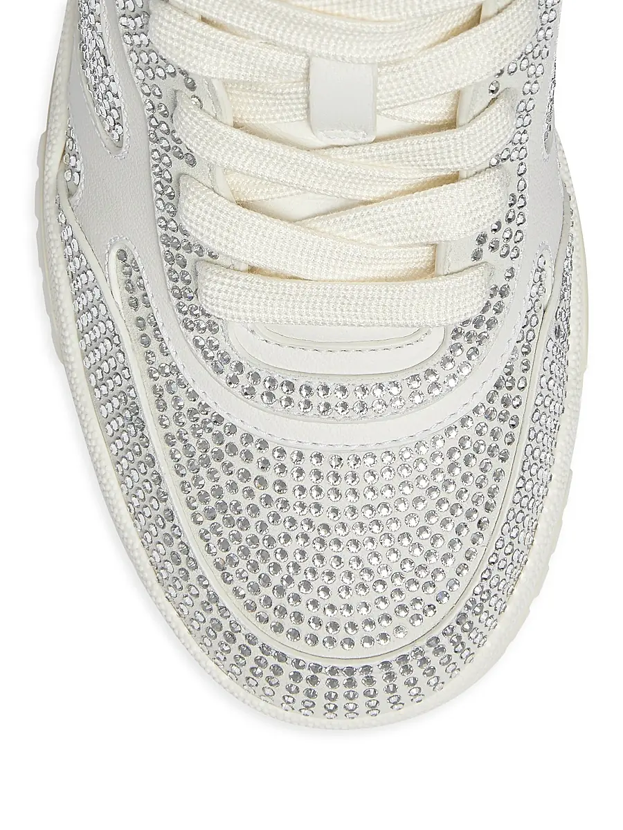 Gucci Women's Re-Web Crystal-Embellished Leather Sneakers - Great White | Thumbnail 4 Gucci Women's Re-Web Crystal-Embellished Leather Sneakers - Great White | Thumbnail 4