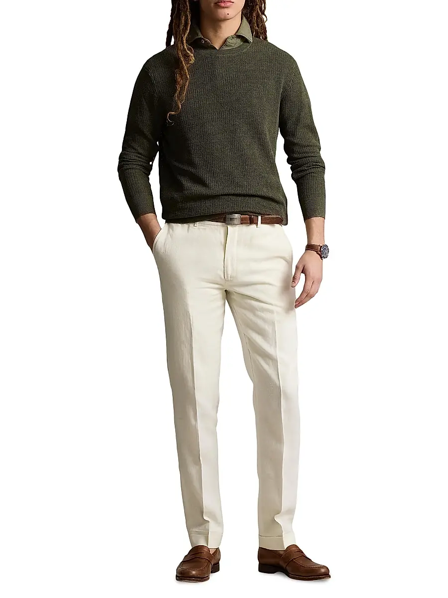 Polo Ralph Lauren Men's Linen Knit Crewneck Sweater | Thumbnail 2 Polo Ralph Lauren Men's Linen Knit Crewneck Sweater | Thumbnail 2