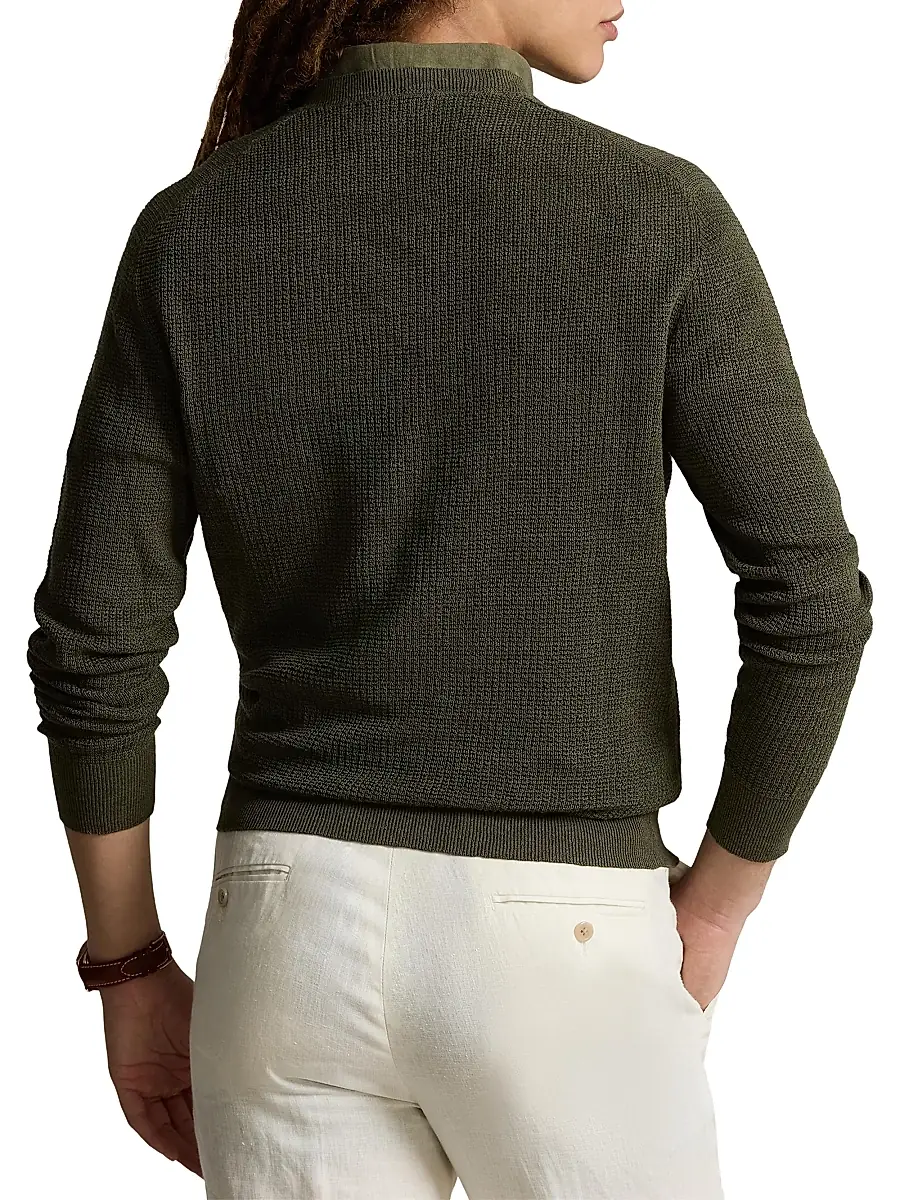 Polo Ralph Lauren Men's Linen Knit Crewneck Sweater | Thumbnail 4 Polo Ralph Lauren Men's Linen Knit Crewneck Sweater | Thumbnail 4