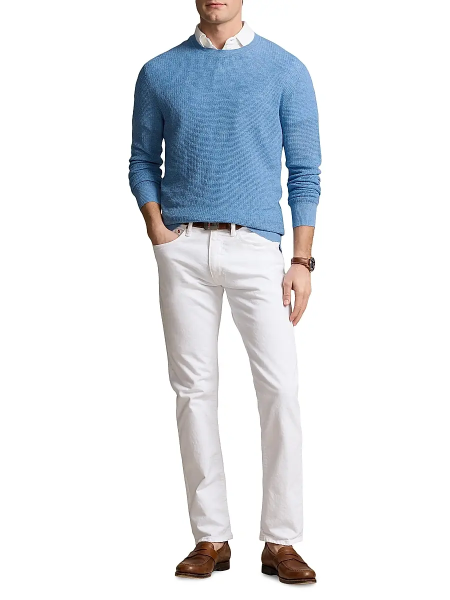 Polo Ralph Lauren Men's Linen Knit Crewneck Sweater | Thumbnail 2 Polo Ralph Lauren Men's Linen Knit Crewneck Sweater | Thumbnail 2