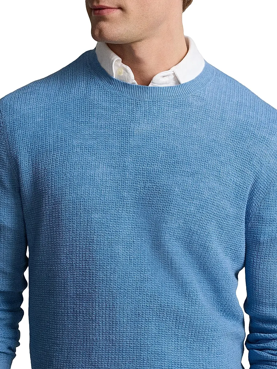 Polo Ralph Lauren Men's Linen Knit Crewneck Sweater | Thumbnail 5 Polo Ralph Lauren Men's Linen Knit Crewneck Sweater | Thumbnail 5