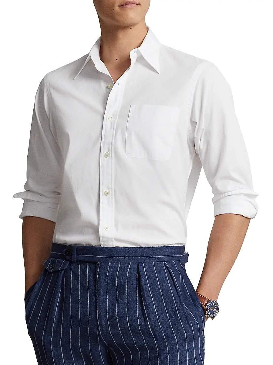 Polo Ralph Lauren Men's Striped Cotton Button-Down Shirt | Thumbnail 3 Polo Ralph Lauren Men's Striped Cotton Button-Down Shirt | Thumbnail 3