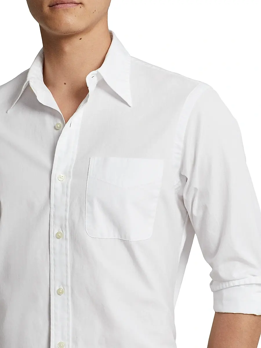Polo Ralph Lauren Men's Striped Cotton Button-Down Shirt | Thumbnail 5 Polo Ralph Lauren Men's Striped Cotton Button-Down Shirt | Thumbnail 5