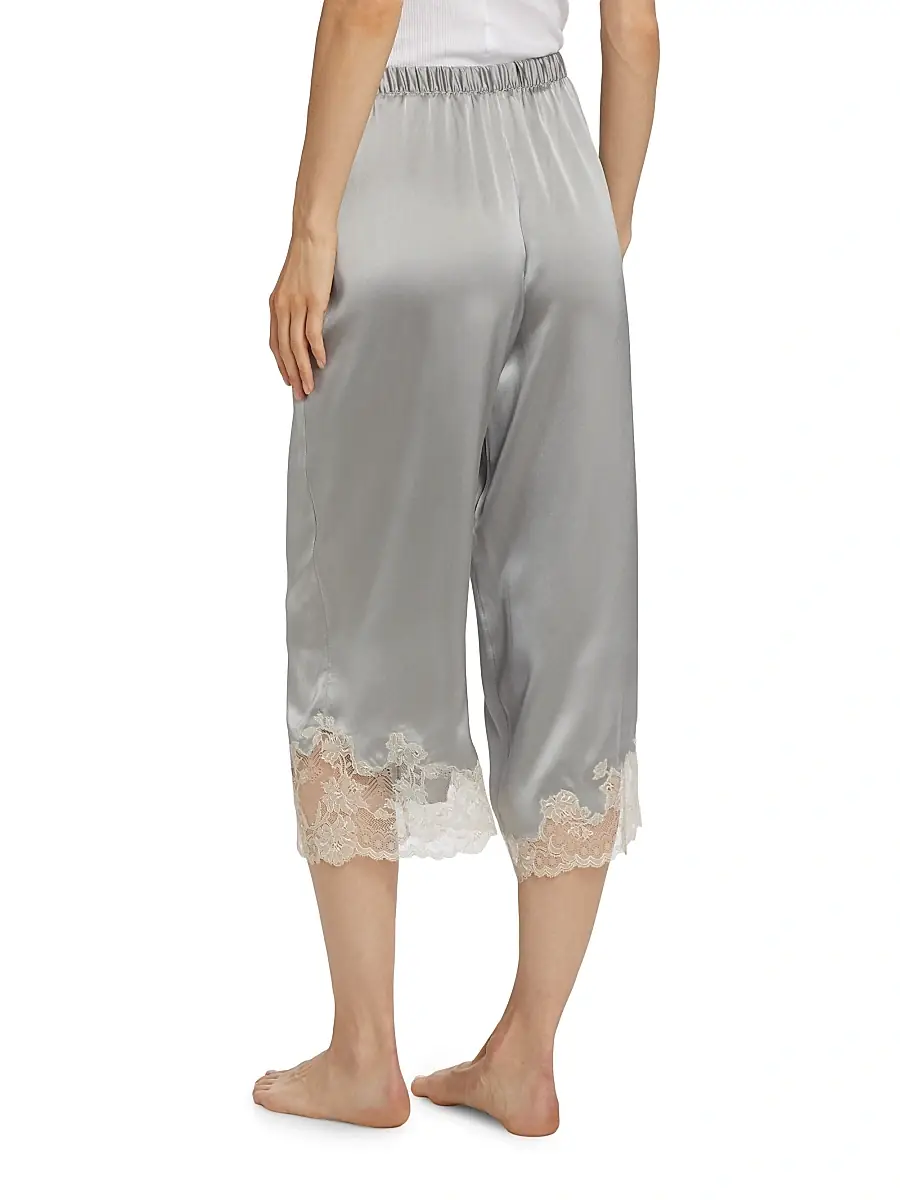 Josie Natori Women's Lolita Silk Lace-Trimmed Pants | Thumbnail 5 Josie Natori Women's Lolita Silk Lace-Trimmed Pants | Thumbnail 5