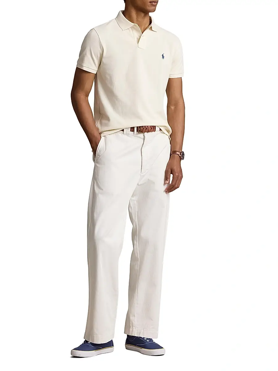 Polo Ralph Lauren Men's Cotton Polo Shirt - Herbal Milk | Thumbnail 2 Polo Ralph Lauren Men's Cotton Polo Shirt - Herbal Milk | Thumbnail 2