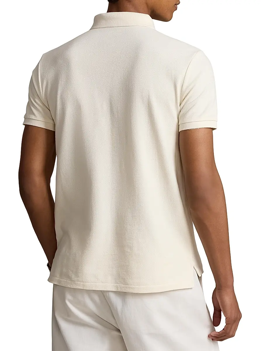 Polo Ralph Lauren Men's Cotton Polo Shirt - Herbal Milk | Thumbnail 4 Polo Ralph Lauren Men's Cotton Polo Shirt - Herbal Milk | Thumbnail 4