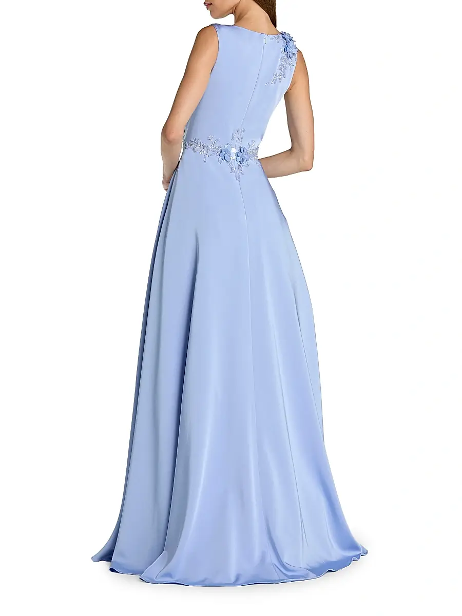 Mac Duggal Women's Floral Appliqué Crêpe A-Line Gown | Thumbnail 2