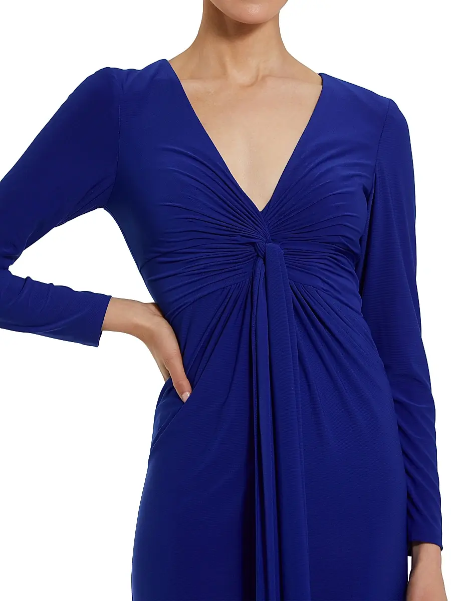 Mac Duggal Women's Jersey Twist Knot Slip Gown | Thumbnail 3
