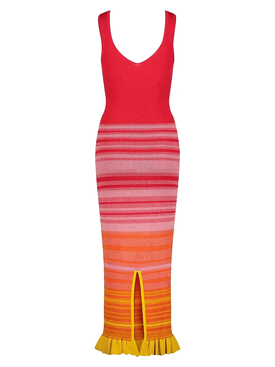 Mac Duggal Women's Stripe Body-Con Midi-Dress | Thumbnail 2