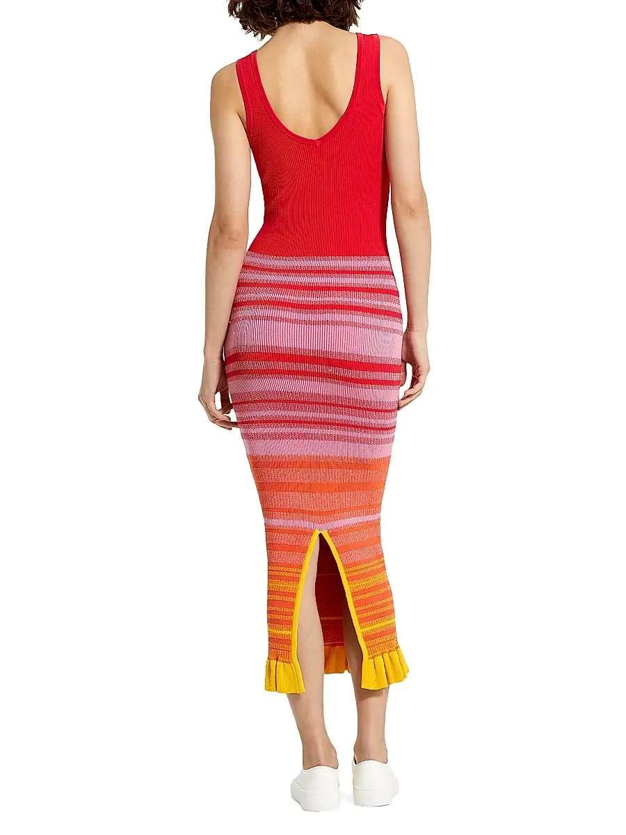 Mac Duggal Women's Stripe Body-Con Midi-Dress | Thumbnail 4