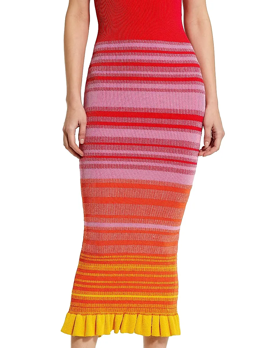 Mac Duggal Women's Stripe Body-Con Midi-Dress | Thumbnail 5