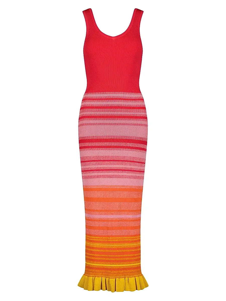 Mac Duggal Women's Stripe Body-Con Midi-Dress