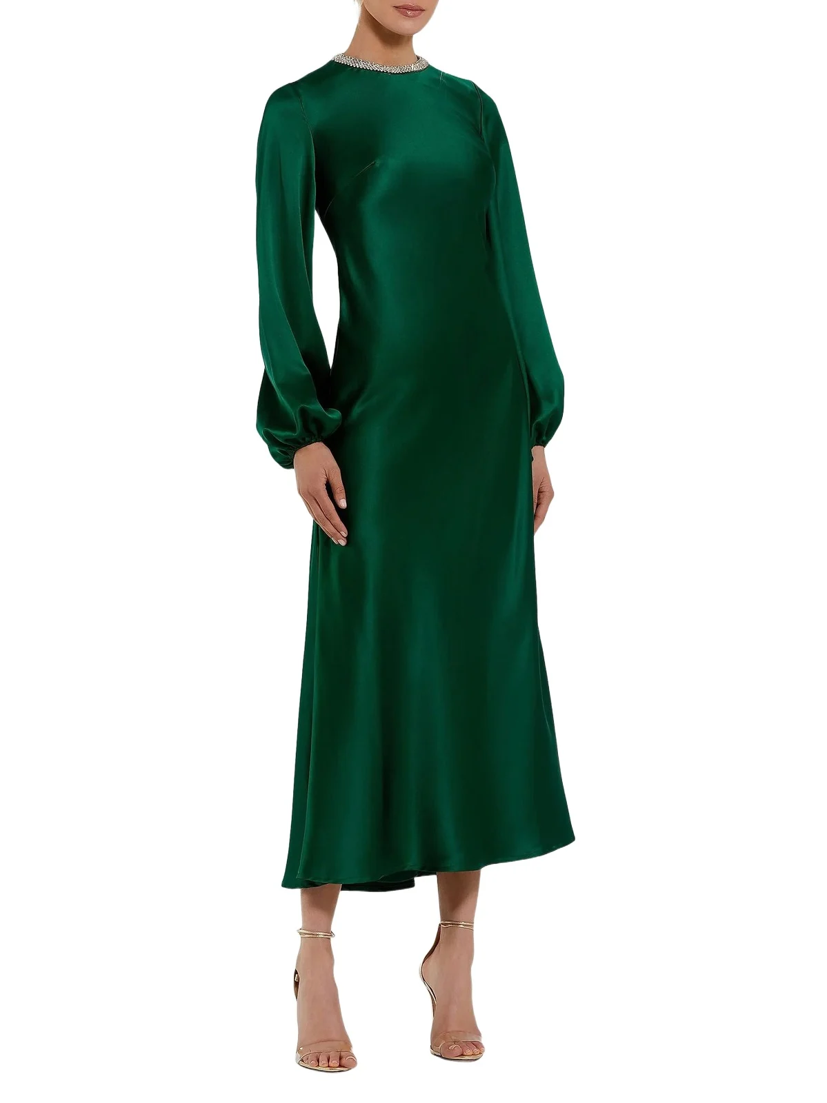 Mac Duggal Women's Ieena Bias-Cut Satin Midi-Dress